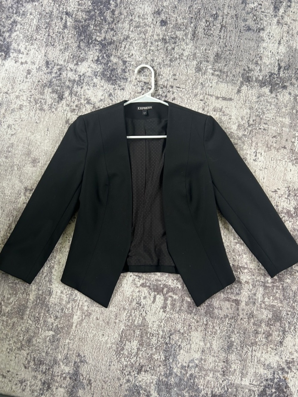 Express Women's Black Open-Front Cropped Blazer